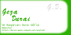 geza durai business card